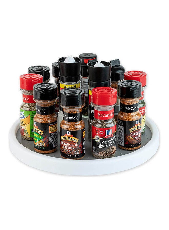 Turntable Round Rotating Spice Organizer Grey/White 30cm - Image 2