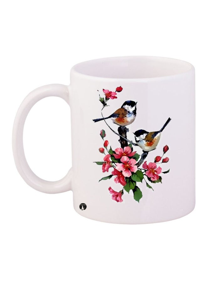 BP Printed Ceramic Coffee Mug White/Pink/Green