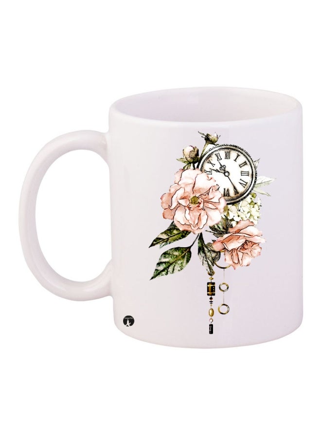 BP Printed Ceramic Coffee Mug White/Green/Pink