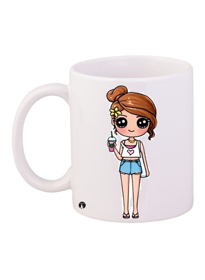 BP Printed Ceramic Coffee Mug White/Beige/Brown