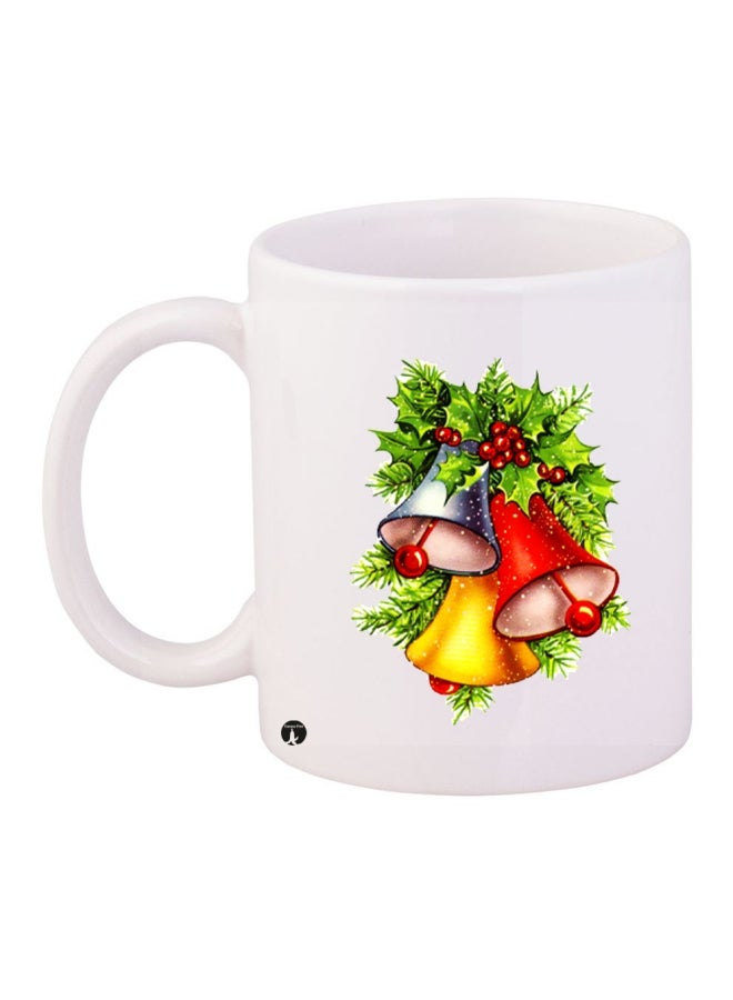 Printed Ceramic Coffee Mug White/Green/Red