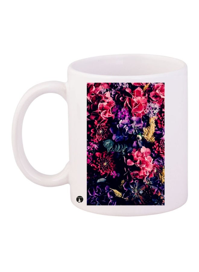 Printed Ceramic Coffee Mug White/Purple/Pink