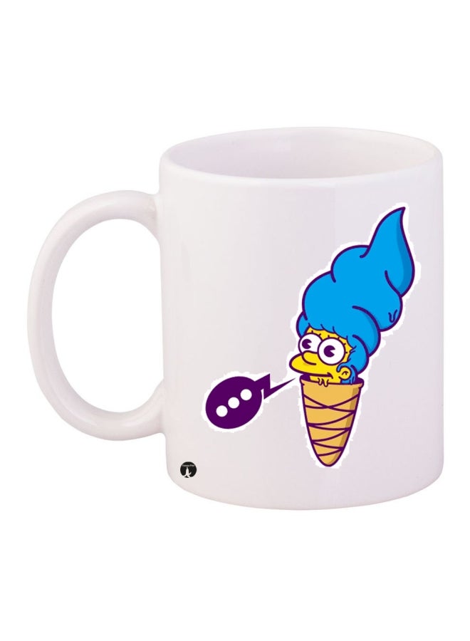 Printed Coffee Mug White/Blue/Purple