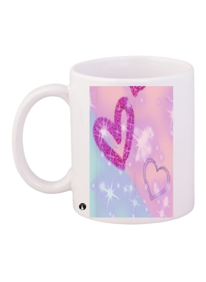 Printed Coffee Mug White/Blue/Pink