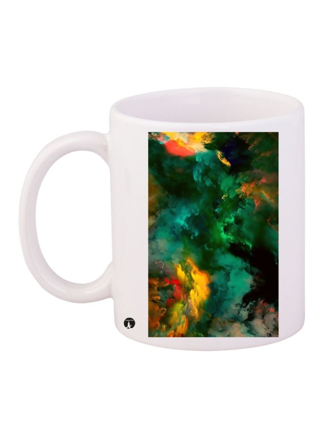 BP Printed Coffee Mug White/Green/Yellow