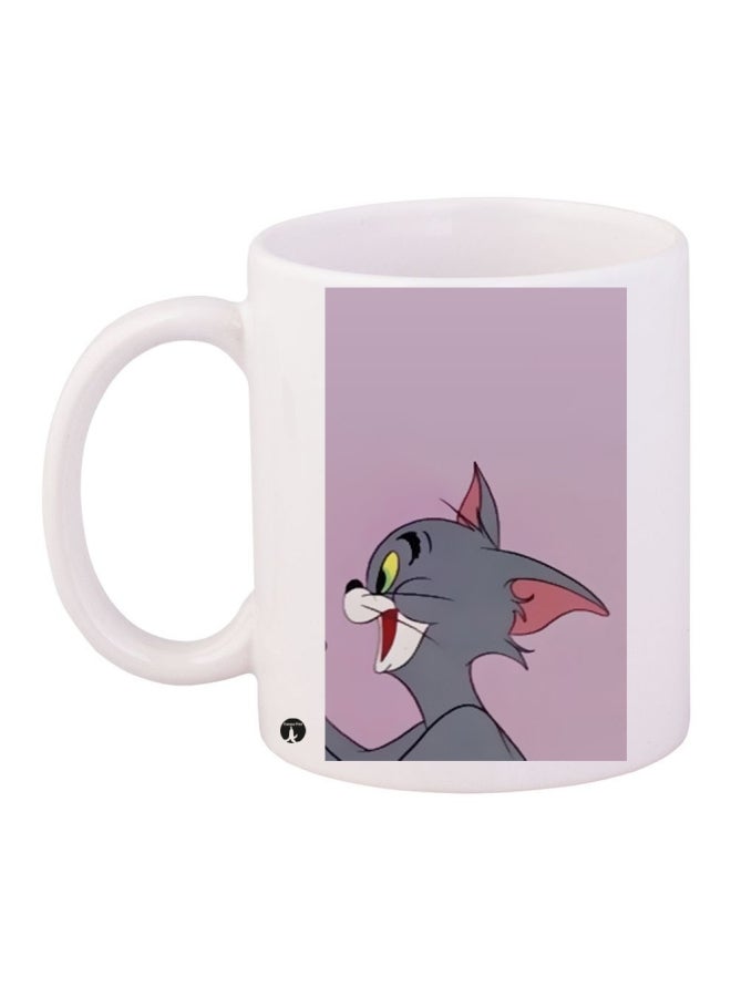 بي بي قدح قهوة مطبوع أبيض/ رمادي/ أرجواني