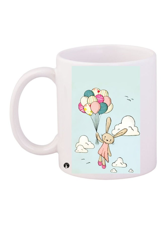 Printed Coffee Mug White/Beige/Pink