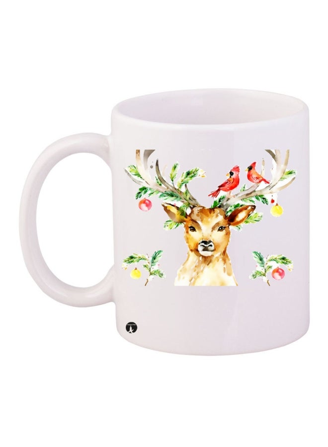 Printed Coffee Mug White/Brown/Green