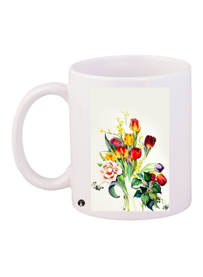 Printed Coffee Mug White/Red/Green
