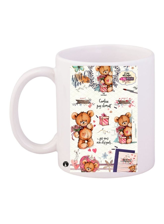 BP Printed Coffee Mug White/Brown/Pink