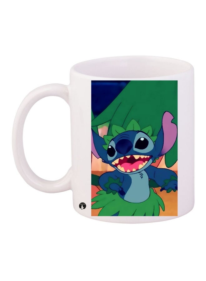 قدح قهوة مطبوع أبيض/أزرق/أخضر