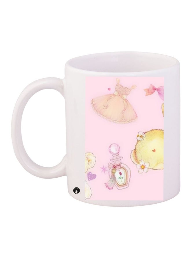 Printed Coffee Mug White/Pink/Yellow