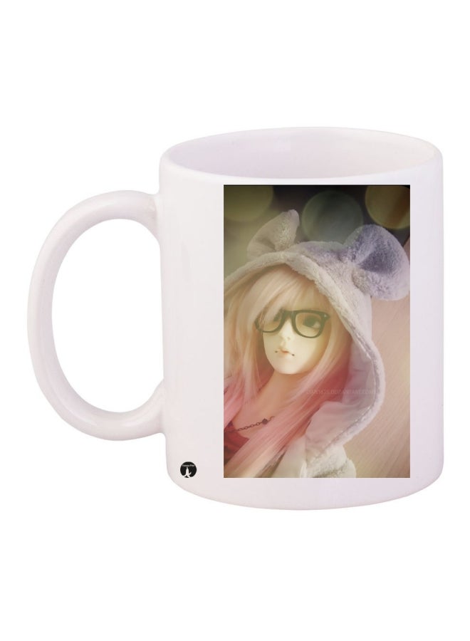 قدح قهوة مطبوع أبيض/رمادي/أسود