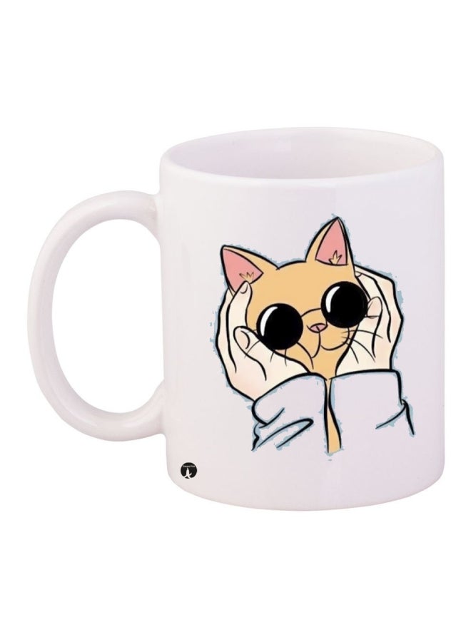 بي بي قدح قهوة مطبوع أبيض/أصفر/وردي