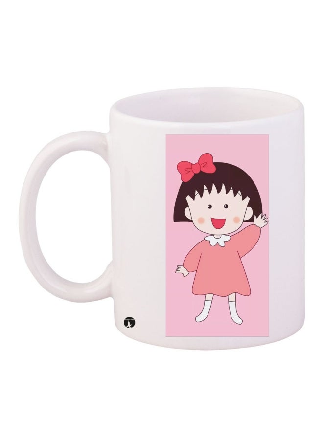 Printed Coffee Mug White/Pink/Brown