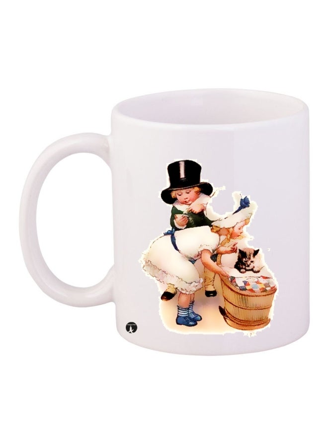 بي بي قدح قهوة مطبوع أبيض/ أخضر/ أسود