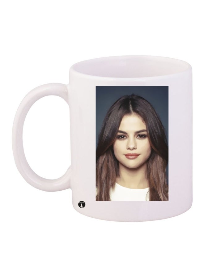 بي بي مج قهوة من السيراميك مزين بطبعة أبيض/بيج/بني