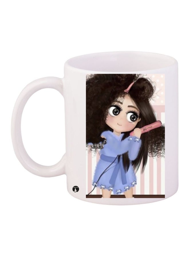 BP Printed Ceramic Coffee Mug White/Blue/Pink