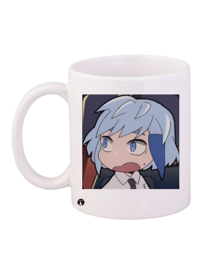 بي بي مج قهوة من السيراميك مزين بطبعة أبيض/أزرق