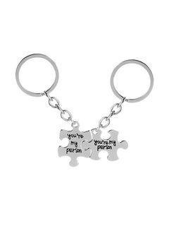 2-Piece Puzzle Shaped Keychain