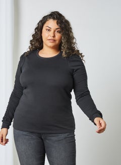 Curve Plain T-Shirt Black