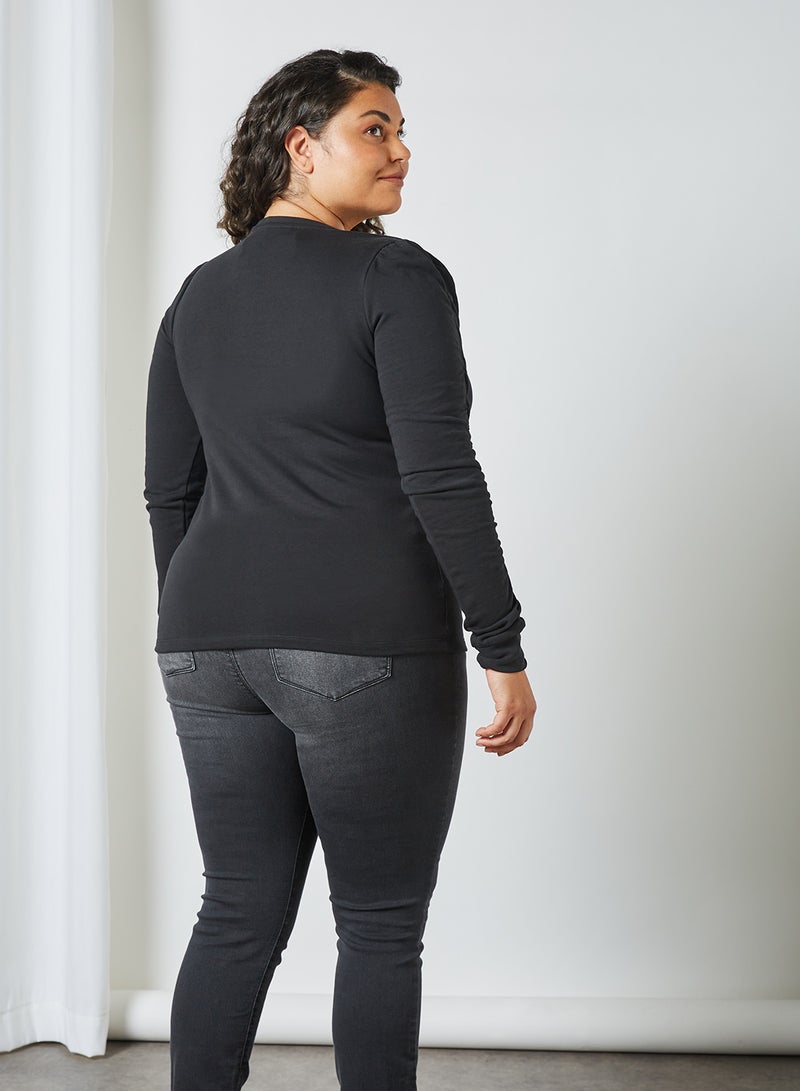 VERO MODA - Curve Plain T-Shirt Black - Image 1
