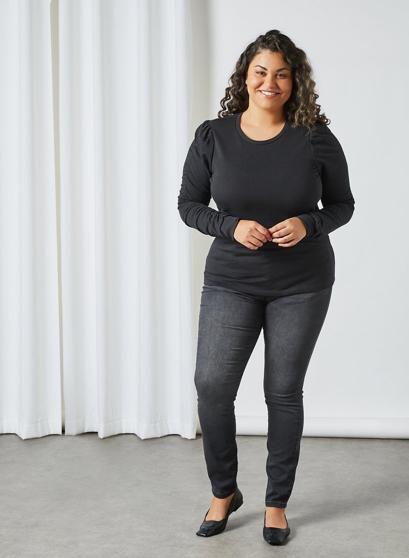 VERO MODA - Curve Plain T-Shirt Black - Image 1