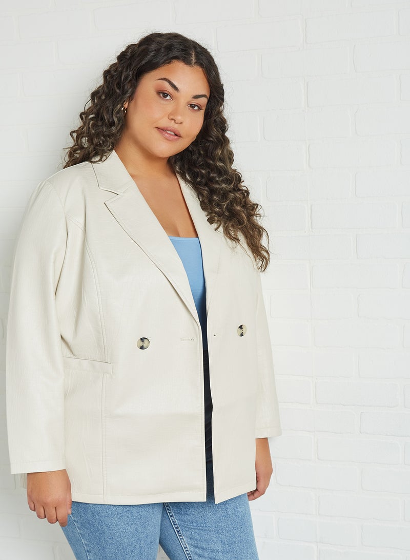 VERO MODA - Curve Boxy Blazer Birch - Image 1