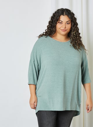 Curve Asymmetric Hem Top Chinois Green - v1615046403/N43715009V_1