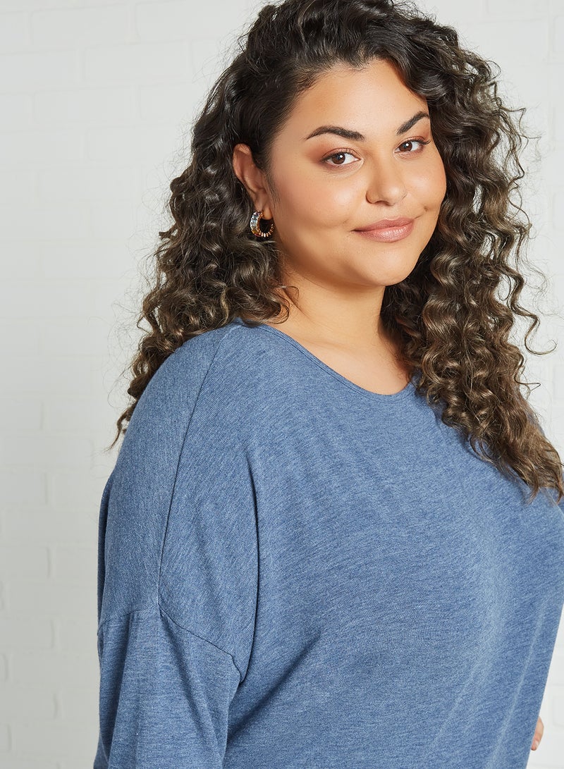 Only Carmakoma - Curve Asymmetric Hem Top Vintage Indigo - Image 1