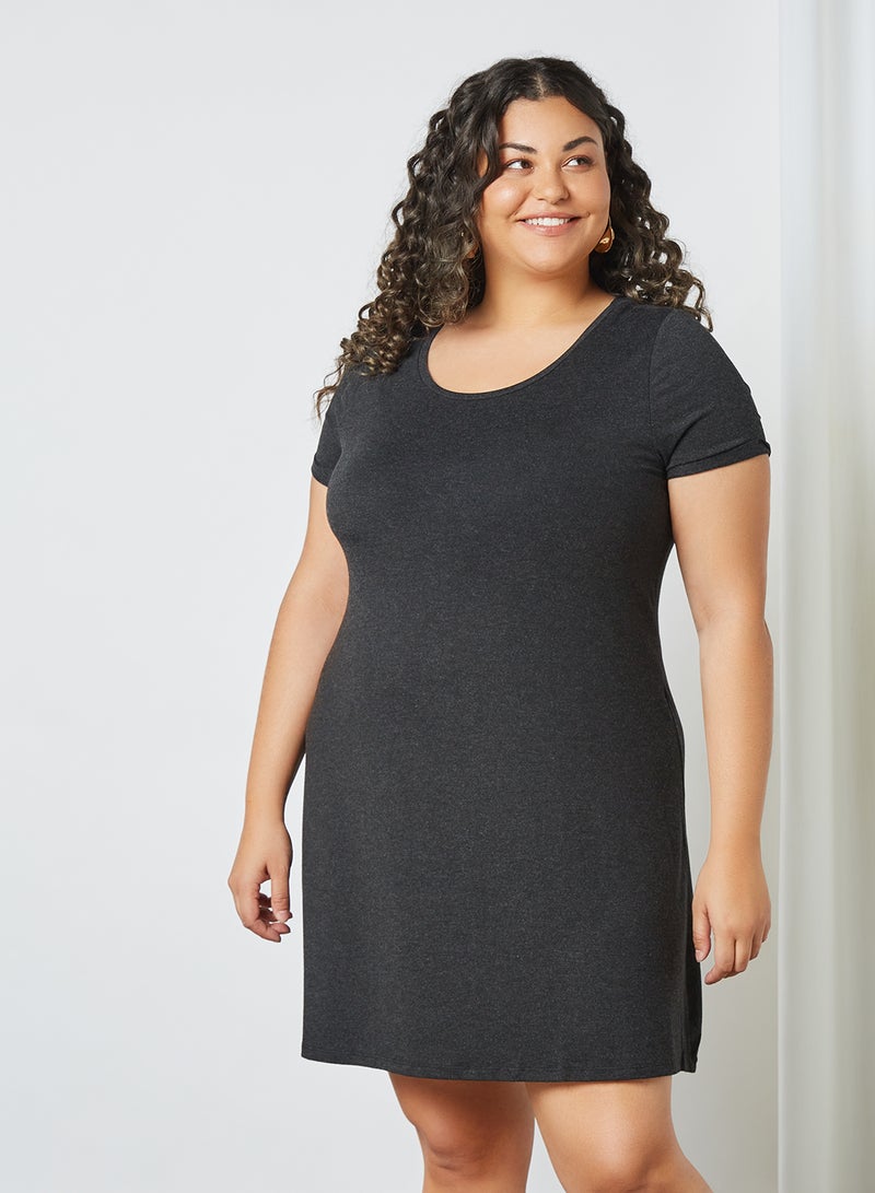 ONLY - Curve Mini T-Shirt Dress Black - Image 1