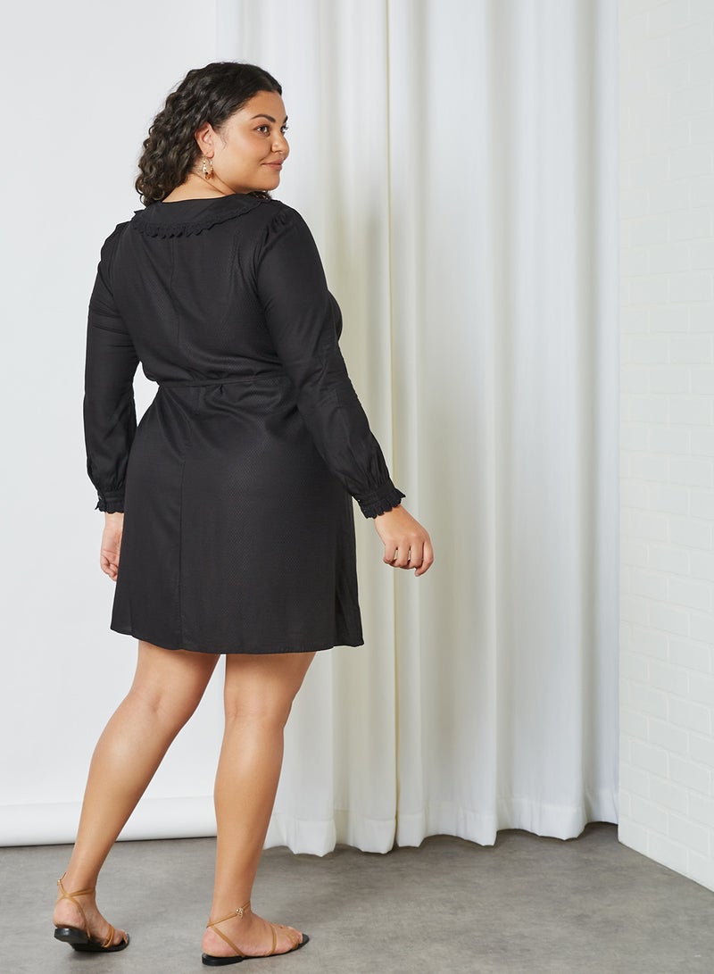 VERO MODA - Curve Waist Tie Mini Dress Black - Image 1