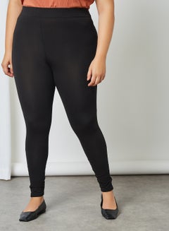 Curve Mesh Panel Leggings Black