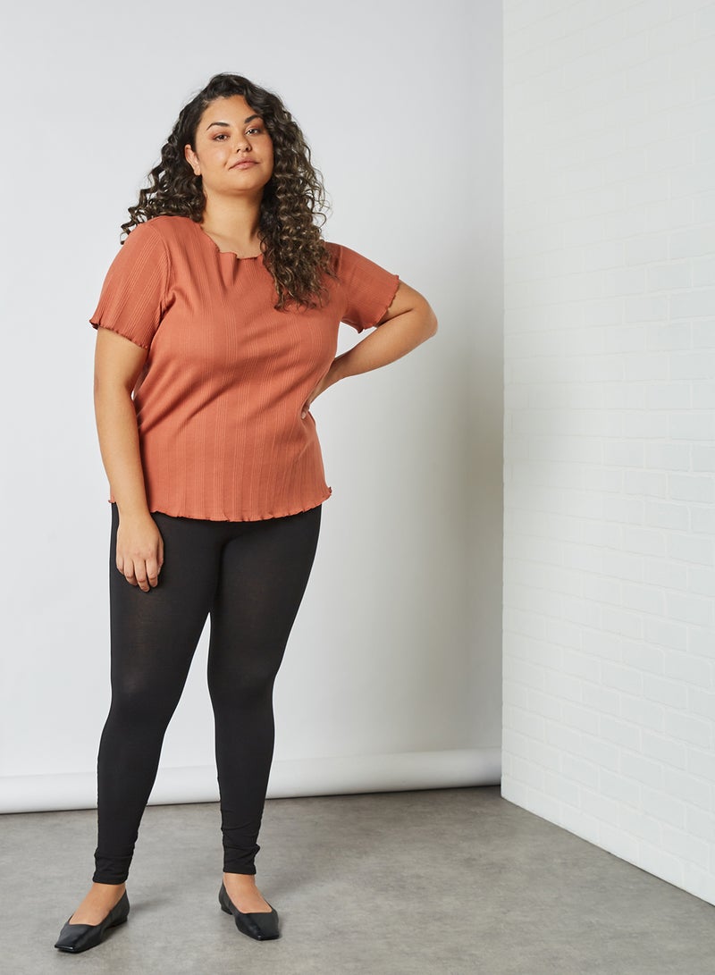Only Carmakoma - Curve Mesh Panel Leggings Black - Image 1