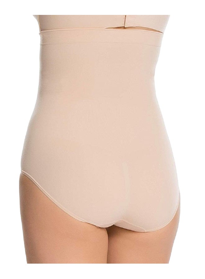 Glamroot Seamless High Waist Tummy Control Panty Shapewear Brief Beige - Image 2