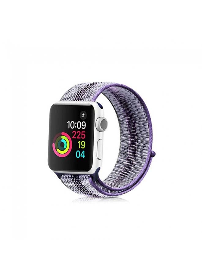 Generic - Sport Nylon Loop Band For Apple Watch 38mm 40mm 41mm Purple/Grey - Image 1