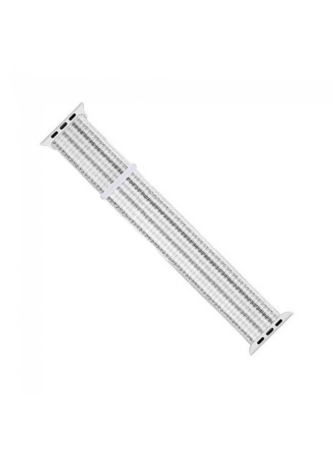 Sport Nylon Loop Band For Apple Watch 38mm 40mm 41mm Grey/White