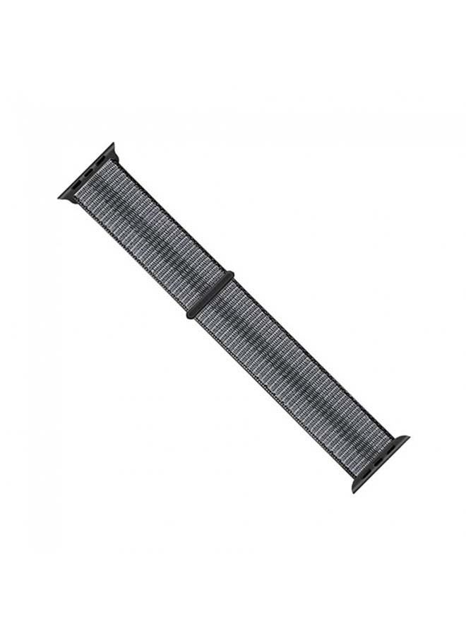Generic - Sport Nylon Loop Band For Apple Watch 38mm 40mm 41mm Grey/Black - Image 1