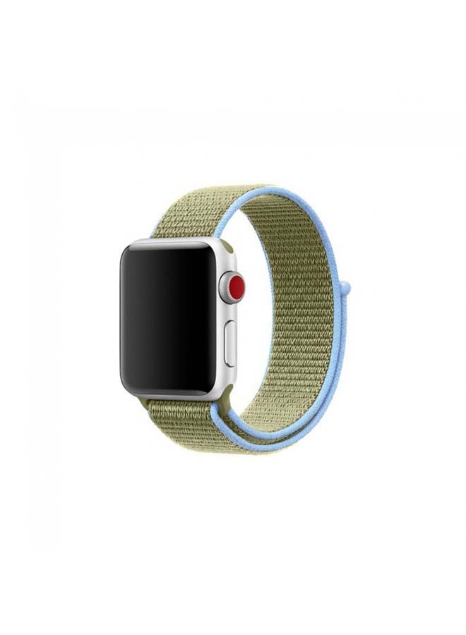 Generic - Sport Nylon Loop Band For Apple Watch 38mm 40mm 41mm Blue/Green - Image 1