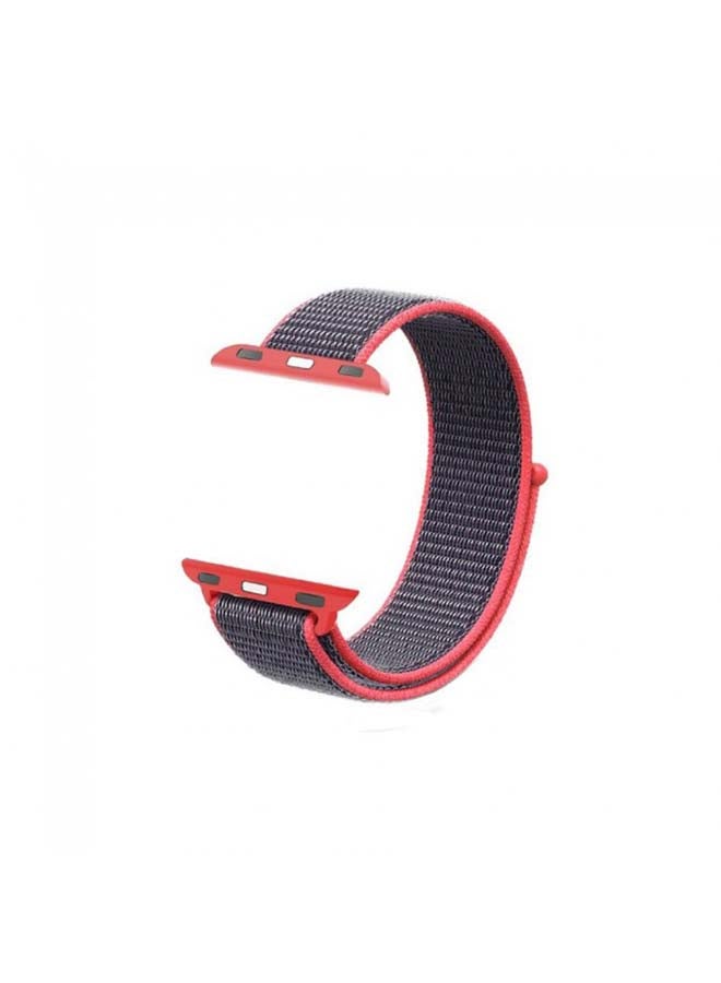 Generic - Sport Nylon Loop Band For Apple Watch 38mm 40mm 41mm Grey/Pink - Image 1