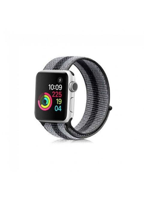 Sport Nylon Loop Band For Apple Watch 38mm 40mm 41mm Grey/Black