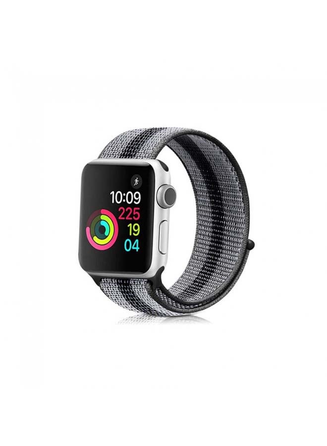 Generic - Sport Nylon Loop Band For Apple Watch 38mm 40mm 41mm Grey/Black - Image 1