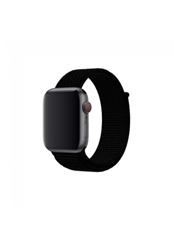Generic - Sport Nylon Loop Band For Apple Watch 38mm 40mm 41mm Black - Image 1