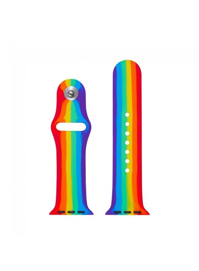 Generic - Replacement Silicone Band For Apple Watch rainbow - Image 1