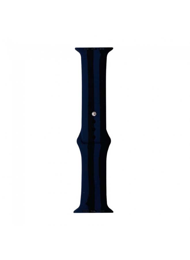 Generic - Replacement Silicone Band For Apple Watch blue/black - Image 1