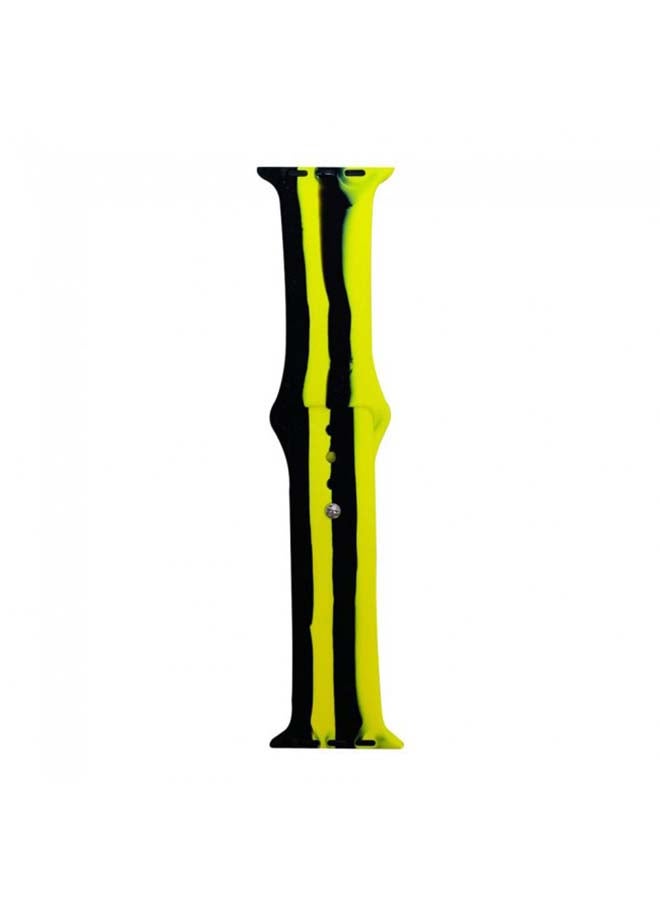 Generic - Replacement Silicone Band For Apple Watch yellow/black - Image 1