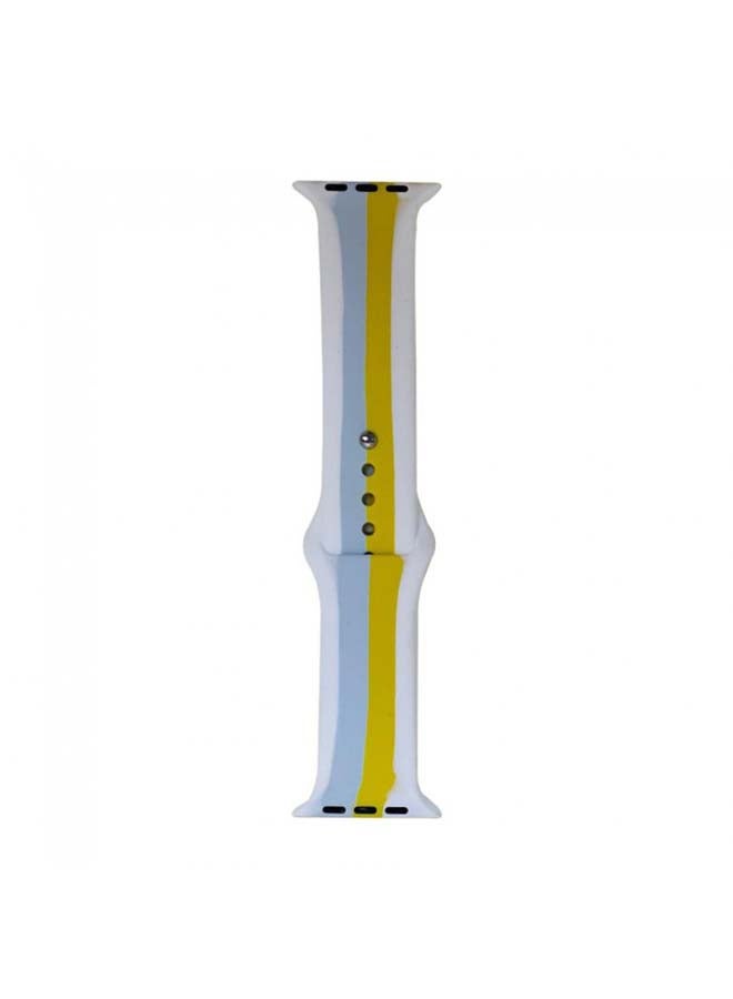 Generic - Replacement Silicone Band For Apple Watch yellow/blue/white - Image 1