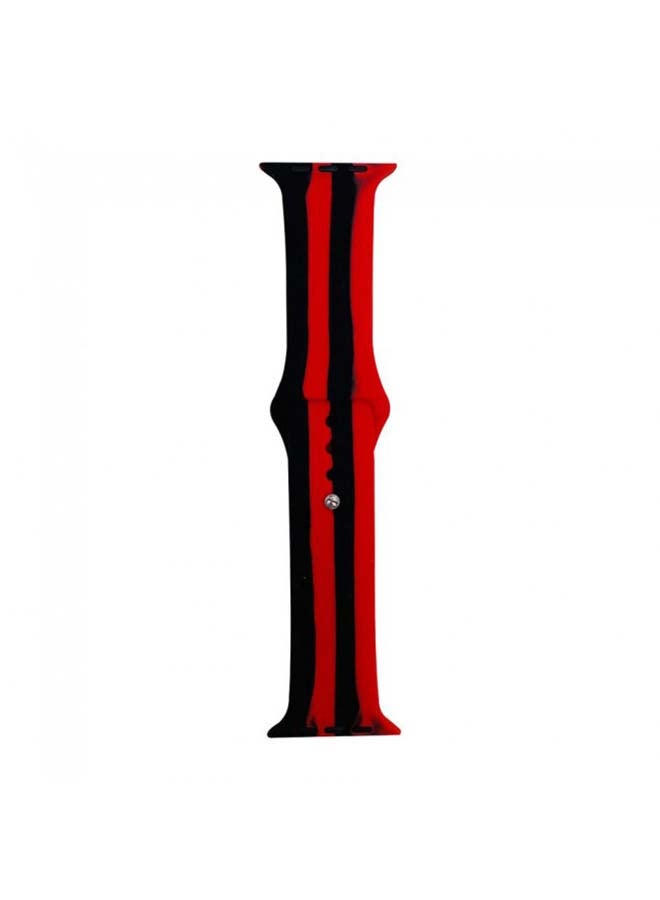 Generic - Replacement Silicone Band For Apple Watch black/red - Image 1