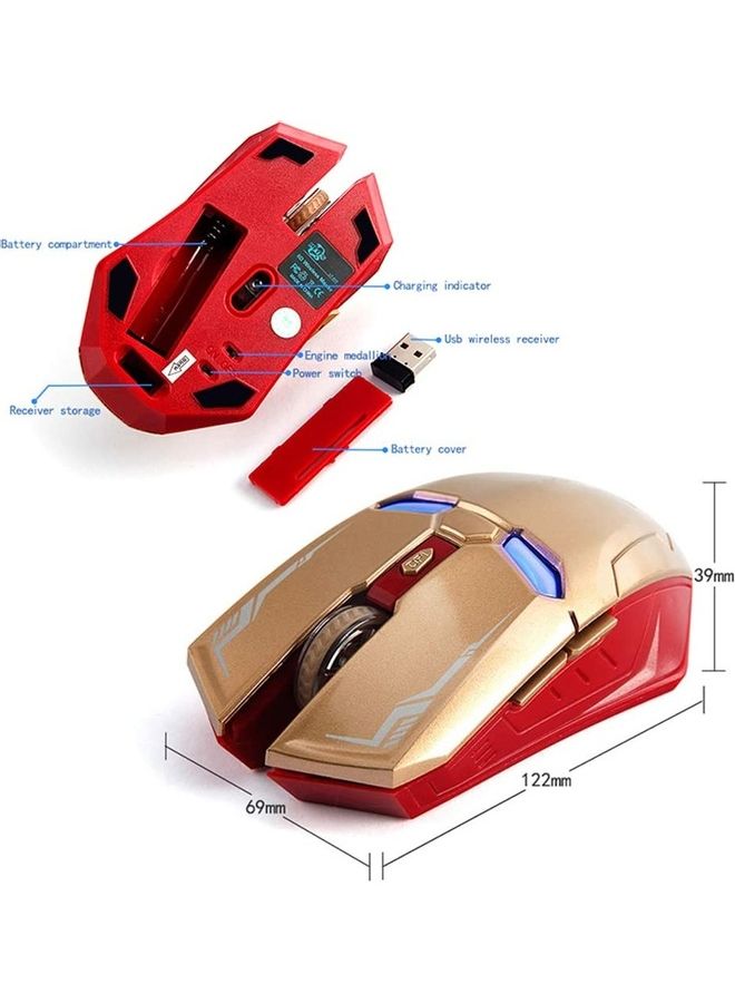 Six-Button Silent Bluetooth Mouse Gold - Image 3