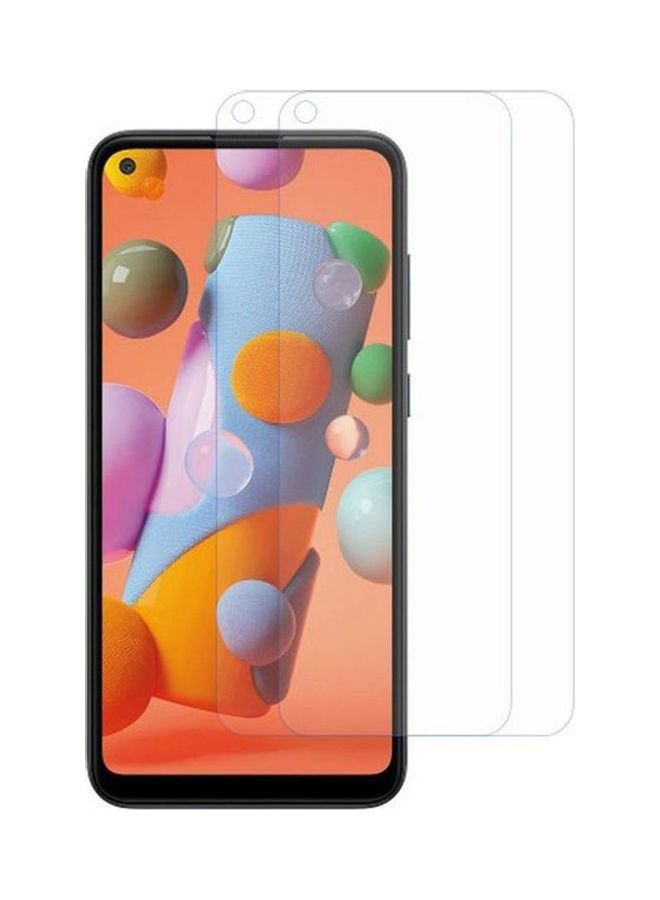shAyzee 2-Piece Max Shield Tempered Glass Screen Protector For Samsung Galaxy A21 Clear